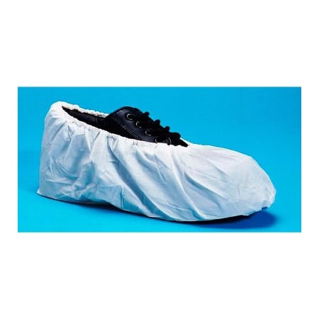 Heavy Duty Cross Linked Polyethylene Shoe Covers, Water Resistant, White, LG, 100/Bag
